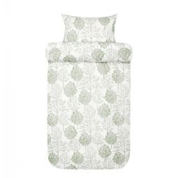 Flonel sengetøj - Hvidt sengesæt med grønne træer - 100% bomulds flonel - Thea Høie of Scandinavia sengelinned